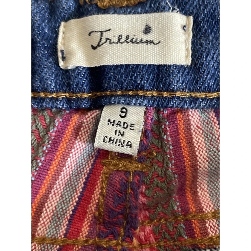 Trillium Vintage Y2K Blue Denim Cut Off Southwest Style Shorts Women's Size 9
